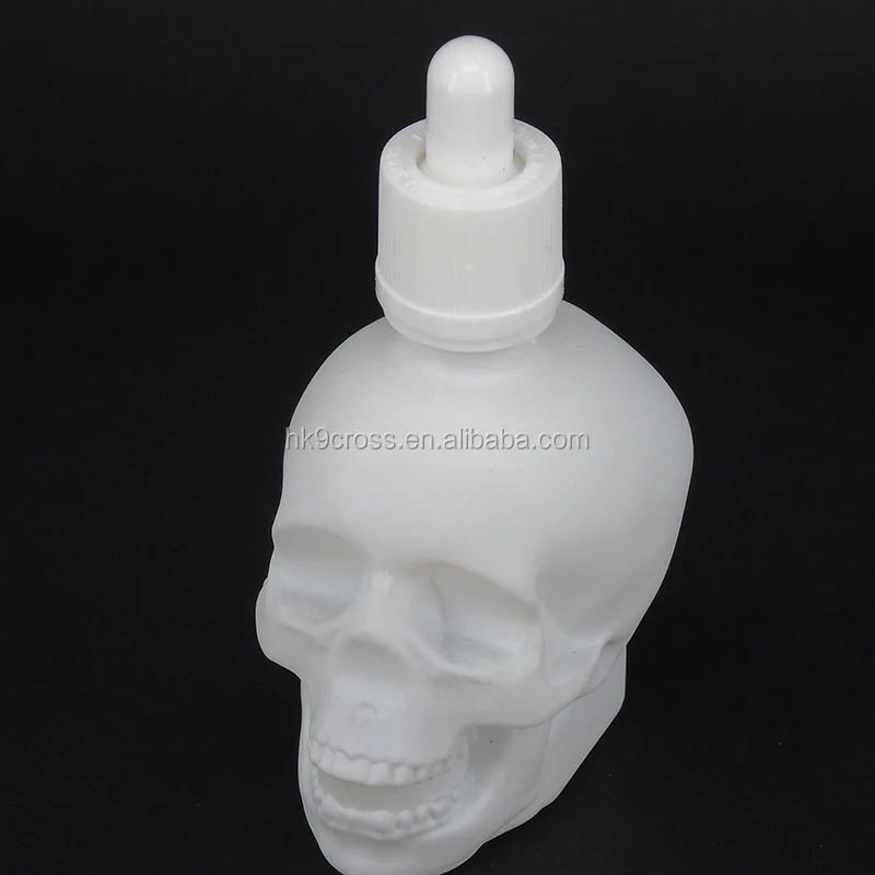 60ml white glass skull dropper essential oil bottle