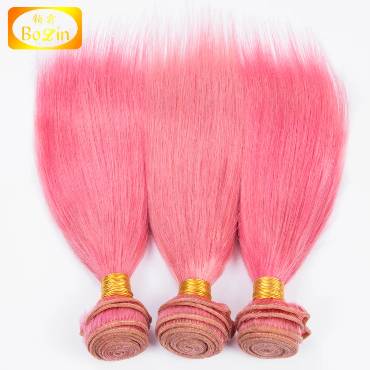 Wholesale Brazilian Cuticle Aligned Hair Bundle With Frontal Pink Color 9A Grade Brazilian Human Hair
