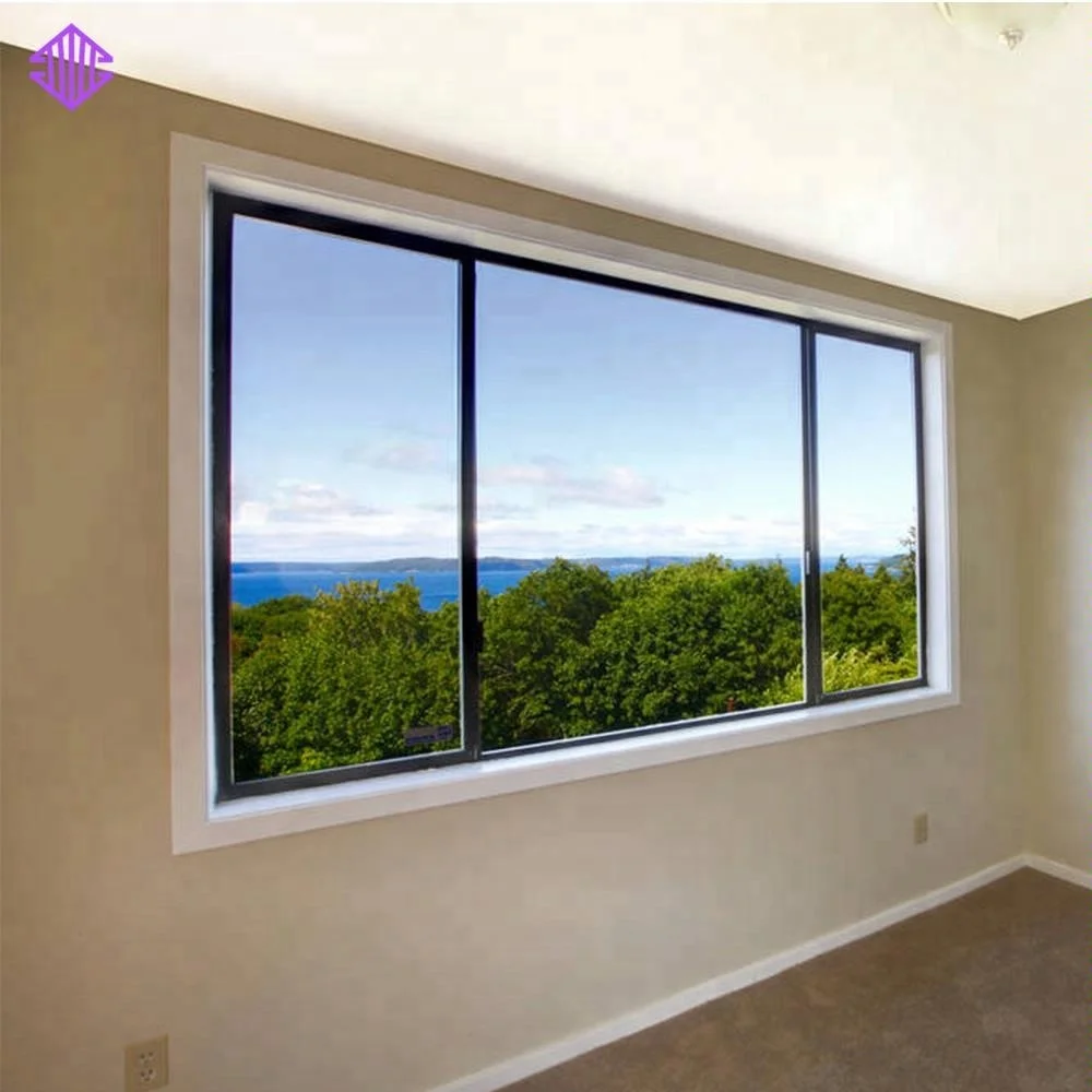 Aluminum house window design tempered glass