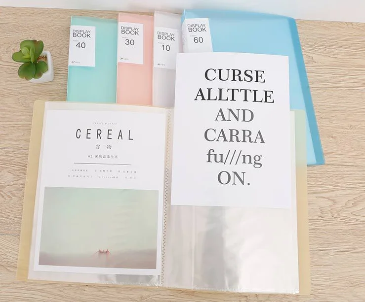 
A4 Size 20/30/40 Pockets PP Plastic Presentation File Folder Display Book 