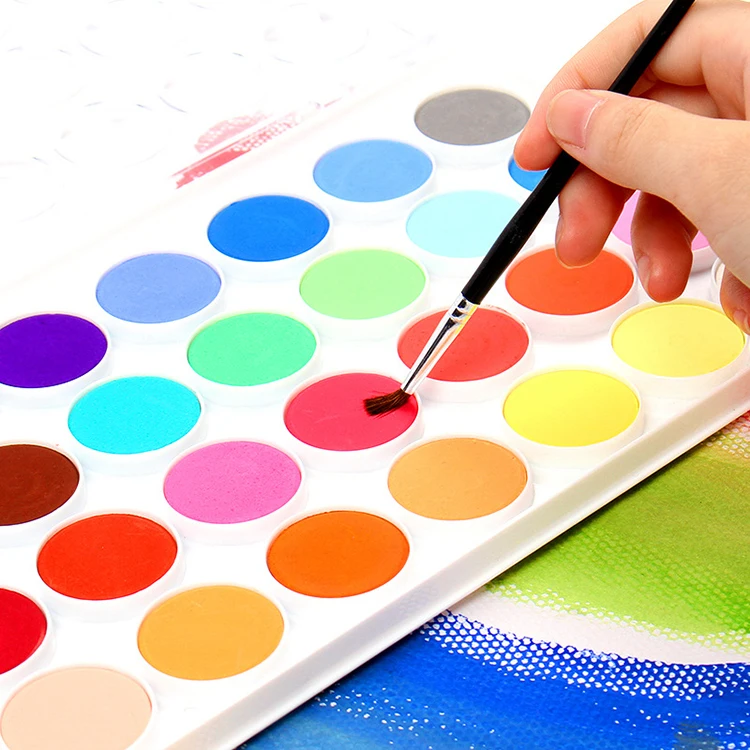 
water color artist paint cake 12/18/24/36 assorted watercolor field sketch set with brush 