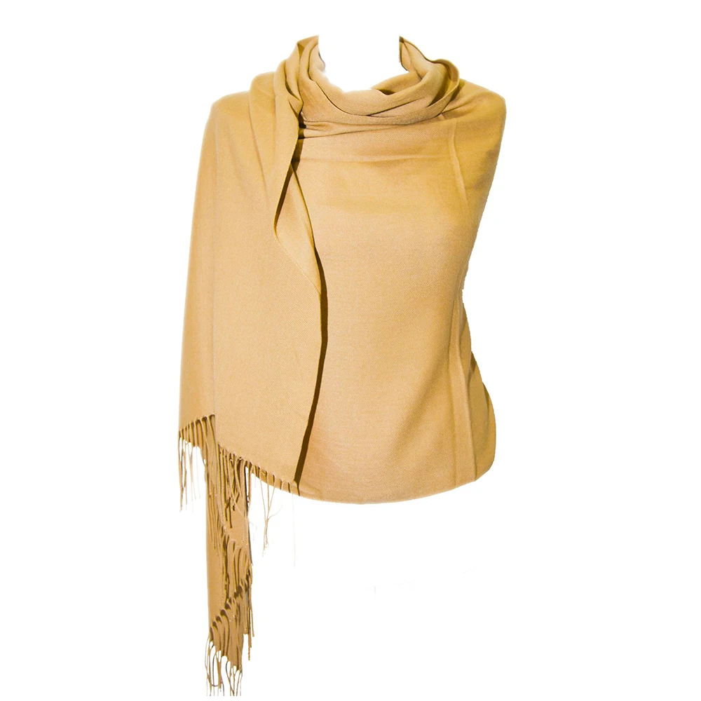 
Wholesale Custom Logo Lady Winter Tassel Cashmere Plain Women Ladies Pashmina Shawl Scarf 