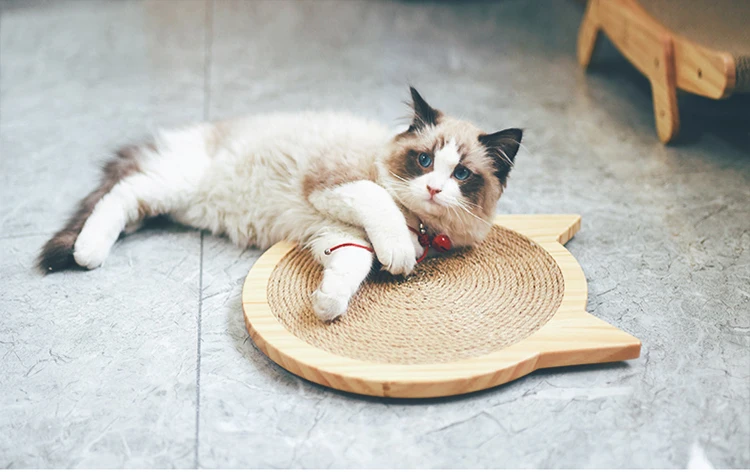 Cat Scratching Plate Claw Sisal Grasping Pad Solid Wood Wear-resistant Sofa Anti-cat Catching Toy Cat Itching Pet Supplies