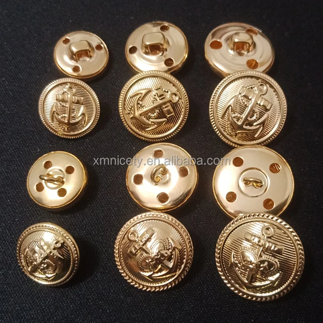 metal anchor button custom metal shank button