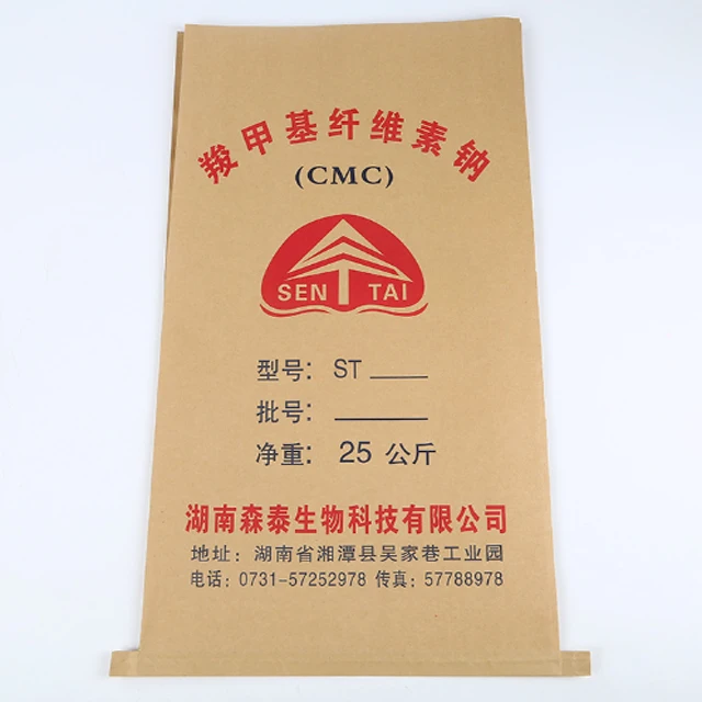 Customized 25kg 3 layer white kraft paper cement packing bag for dry mortar gypsum wall putty powder tile adhesive