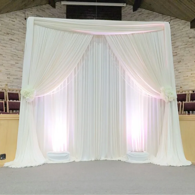Factory Price White Draping Church Wedding Ceremony Reception Backdrop