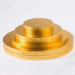customized round gold strong MDF cake boards for heavy cake