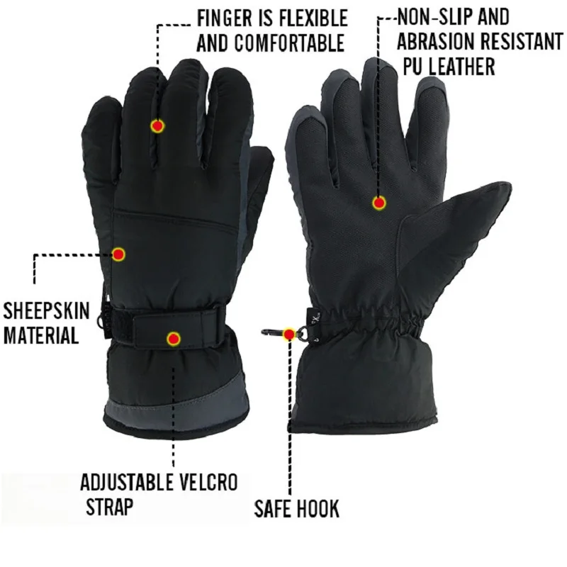 
Mena and women winter cold weather warm snowboard ski gloves 