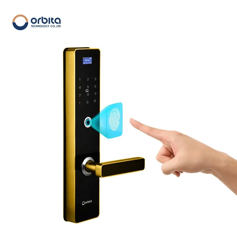 
ORBITA electronic fingerprint door lock support key, IC card, pin code and fingerprint unlock polymath fingerprint door lock 