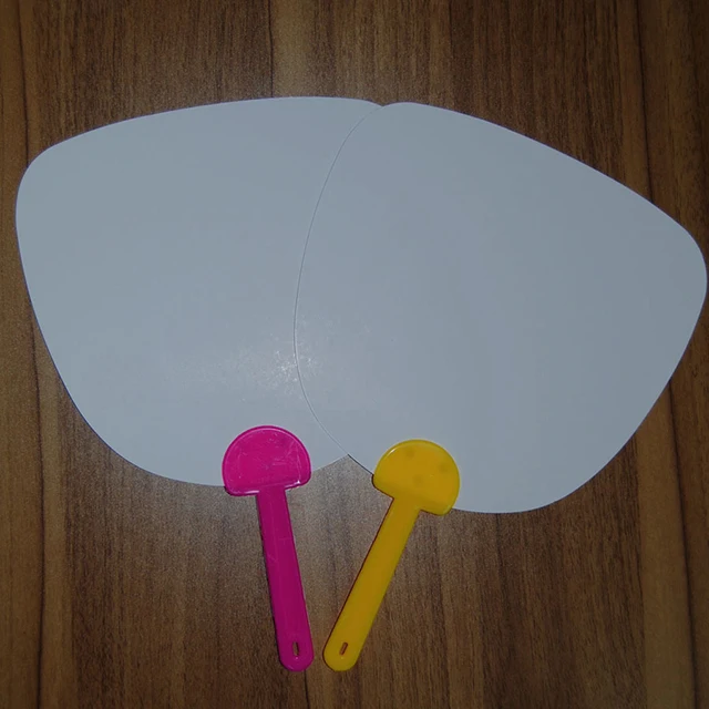 
pp plastic paper blank hand fan 