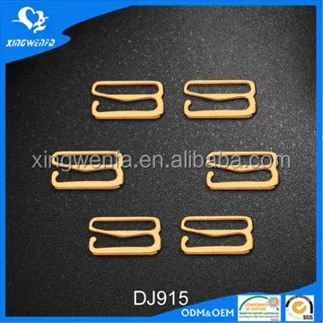SGS good quality 15mm Gold zinc alloy bra strap adjuster hook
