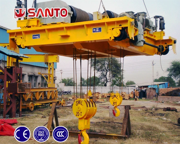 Top sale heavy duty double girder overhead bridge crane 25 ton with electric trolley