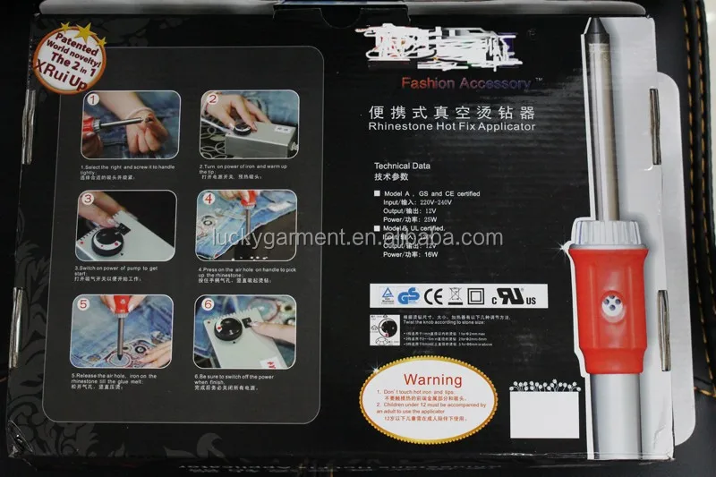 
Air suction pick-up&Hotfix Applicator Vacuum hot fix wand Gun super for iron on Rhinestones crystals tools+plug matches Past CE 