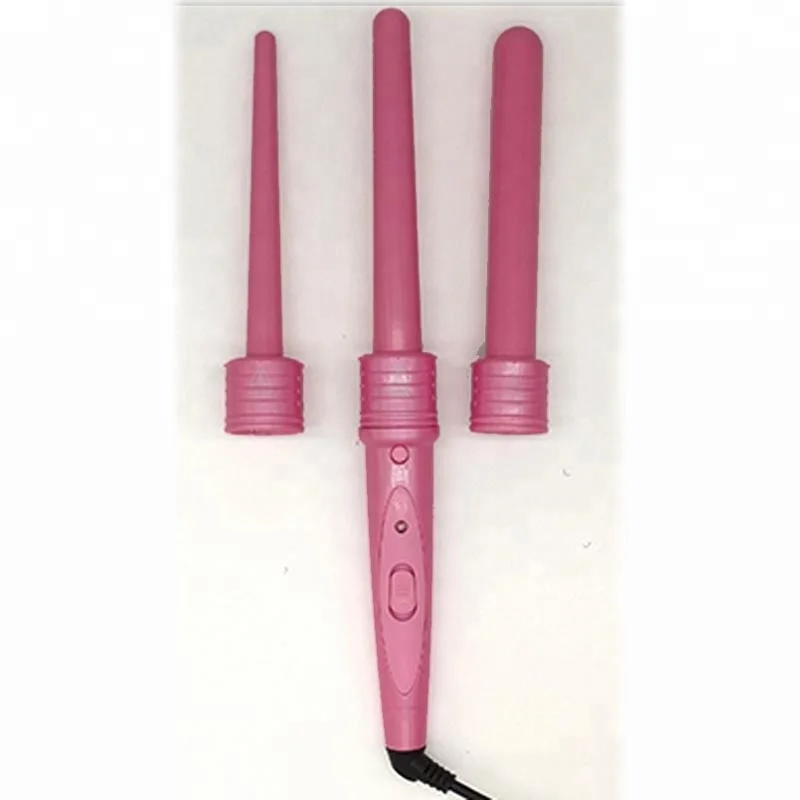 3-in-1 ceramic hair curling iron 1 inch tourmaline wand hair curler