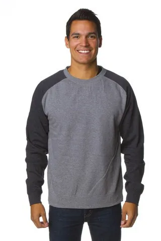  Мужской облегающий пуловер реглан с отдельной торговлей Свитшот-изготовлен из 7 0 унций 55% хлопка и 45% полиэфирного флиса.