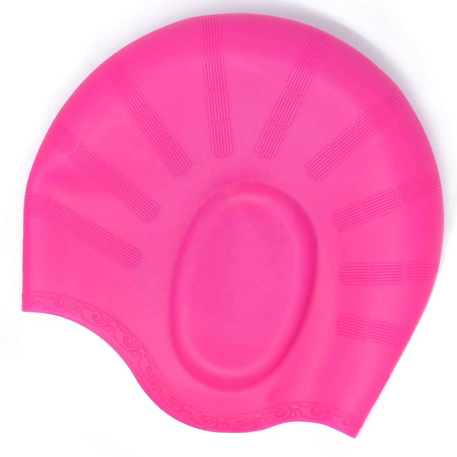 
Grey Novelty Waterproof Ear Protective Adult Custom Silicone Swim Cap 