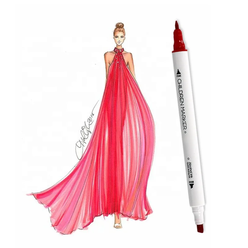 24 Colors dual tip touch art pen marker