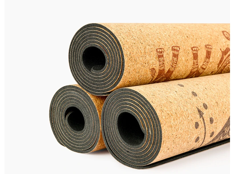 Hot Sale Custom Printed Eco Friendly Pilates Fitness Exercise Natural Gym Rubber Cork Yoga Mat