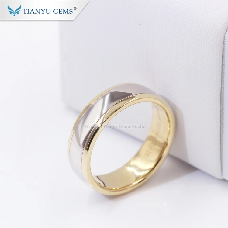 Tianyu gems Customized 14k/18k white&yellow  gold  engagement men ring