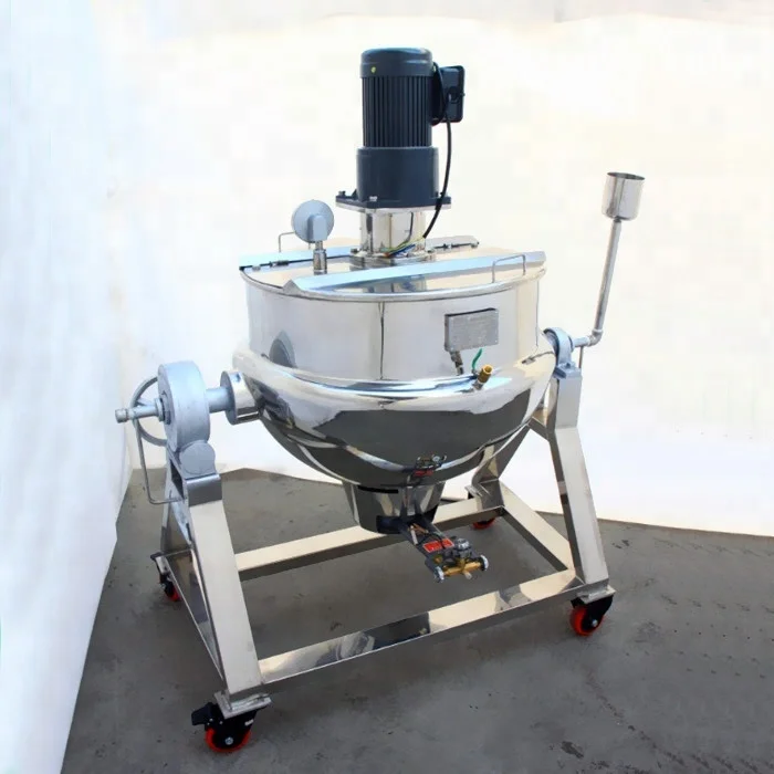 Churn with Electric Butter Small Steel Jacketed Tilting Gas Heating Caramel Cooker