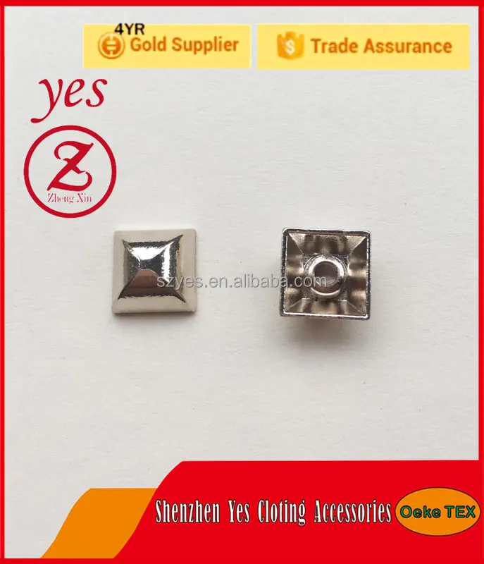 
8mm Yurt type shape with single layer feet plated metal rivet 