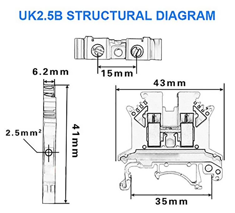 CNBX Factory Price UK waterproof din rail wire clamp electric terminal block