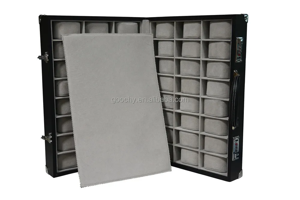 Leather Watch Box for 48 watches business travel carrying case with code lock GC02-ST-48B26