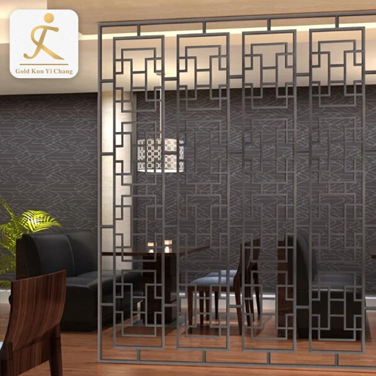 Hollow Cut Room Partition For Bedroom Steel Decorative Japanese Screen Room Divider Foldable Room Screens Dividers