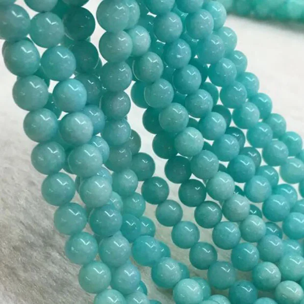 6mm natural AAA grade round smooth peru amazonite gemstone beads
