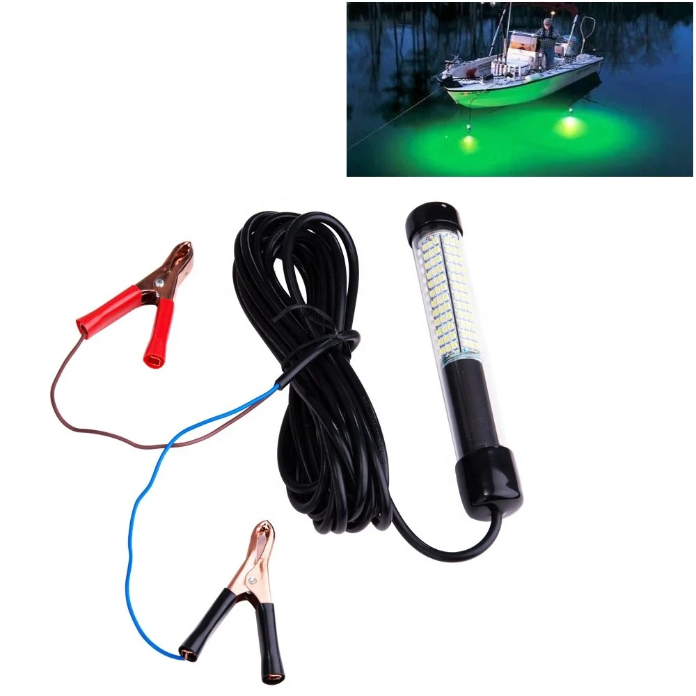 
12V 10.8W 180 LEDs 1080 Lumens LED Submersible Fishing Light Underwater Fish Finder Lamp 5m Cord 