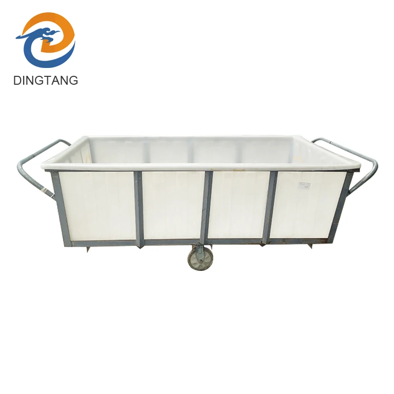 1600L food grade plastic square water storage laundry cart with steel handle