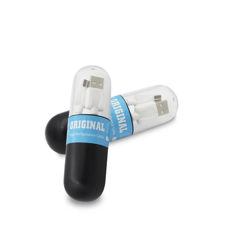 
2.1A phone charging cables plastic capsule packing 30 pcs a set for Samsung for iPhone cellphone charger PVC usb data cable 