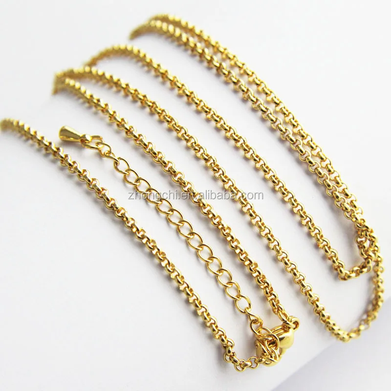 Ожерелья-цепочки из нержавеющей стали золотого цвета со змеиным плетением