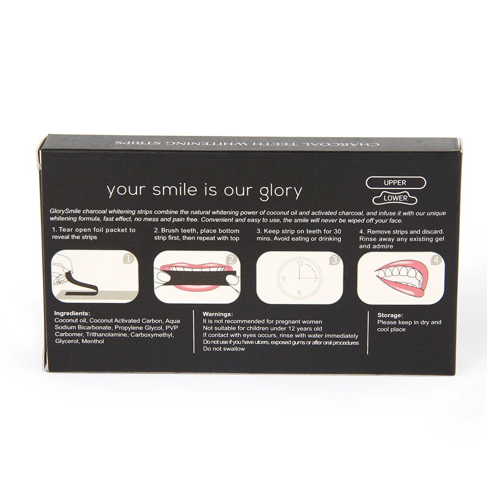 Luxury Teeth Whitening Activated Charcoal Strips for Stain Removal Dental Care OEM Custom Branding (CE Certified)