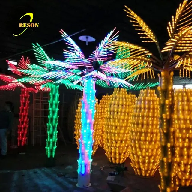 Outdoor LED Palm Tree Lights RGB Color Changing with Controller IP65 Christmas Available