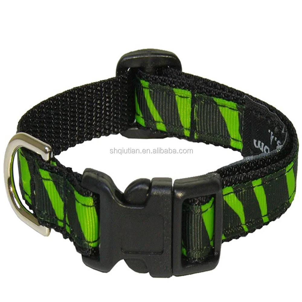 Unique design sublimation polyester dog collar with logo printing with rubber buckle