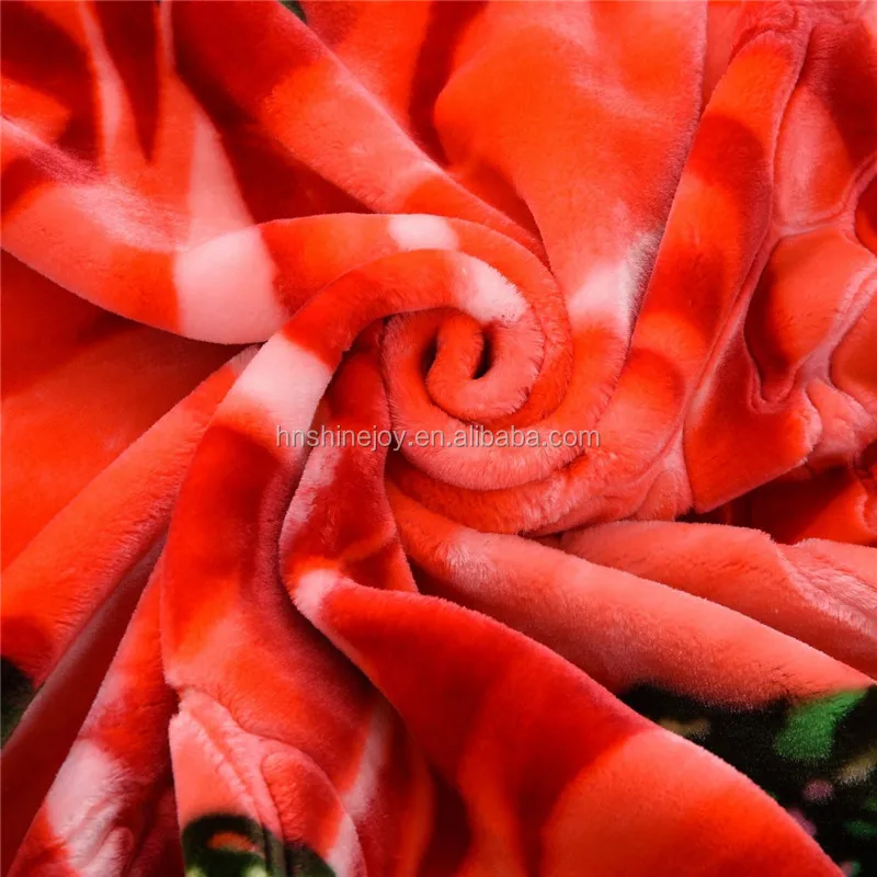 Hot-selling Plush Soft King size floral printed raschel korean mink blankets