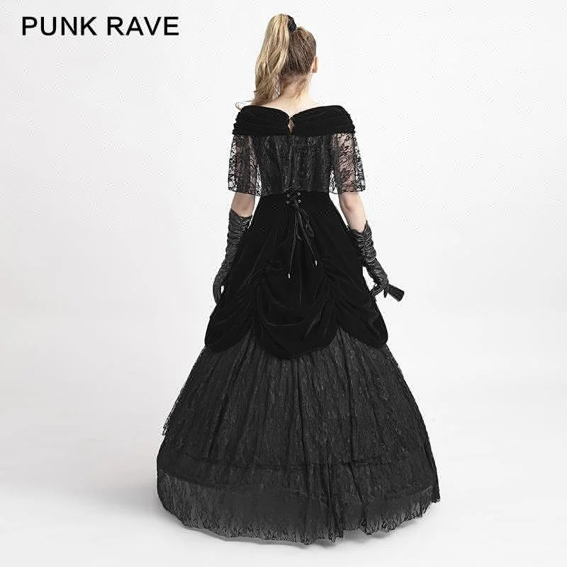 PUNK RAVE Q-273 Velvet Gothic Lolita Party Evening Dress