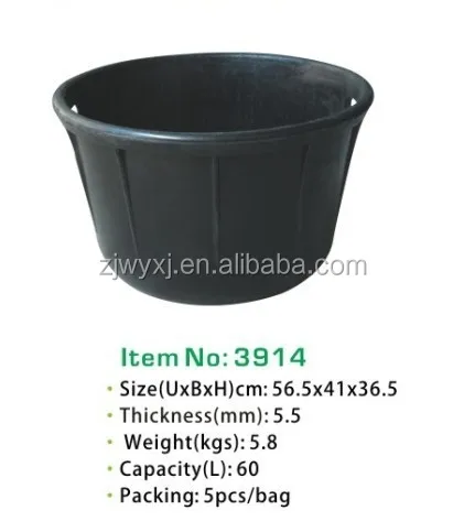 Tyre rubber industry buckets cement pail Rubber pail with steel handle