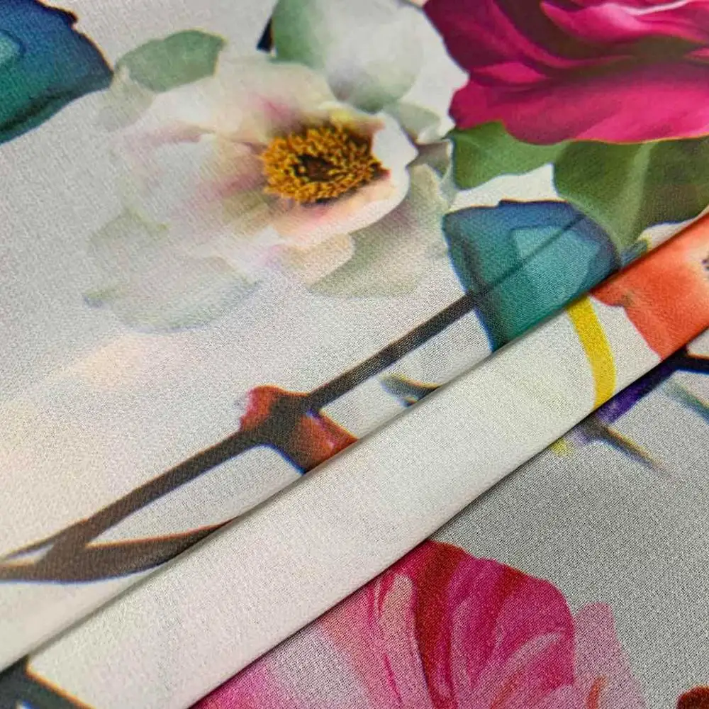 High quality Paper printed Wool Chiffon/Hi-Multi Chiffon abaya fabric Formal Black