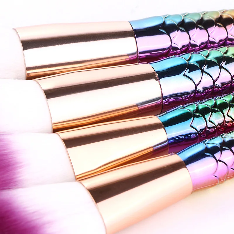 FY051 New professional makeup brush 10pcs mermaid cosmetics makeup brush fish tail makeup brushes