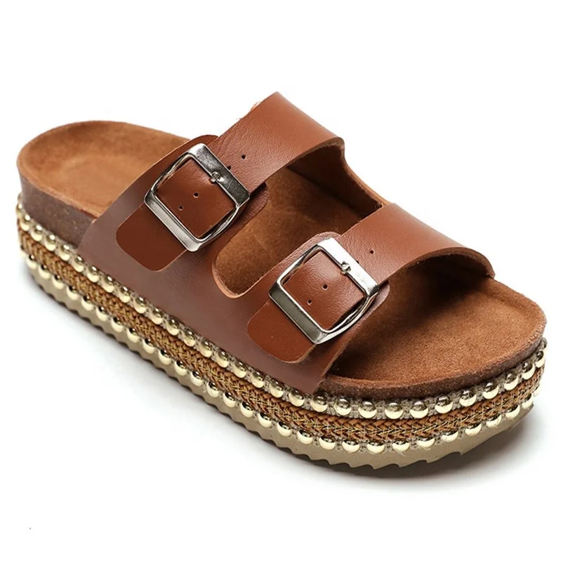 New Wholesale Women Platform Sandals with Studded Wedge Heel