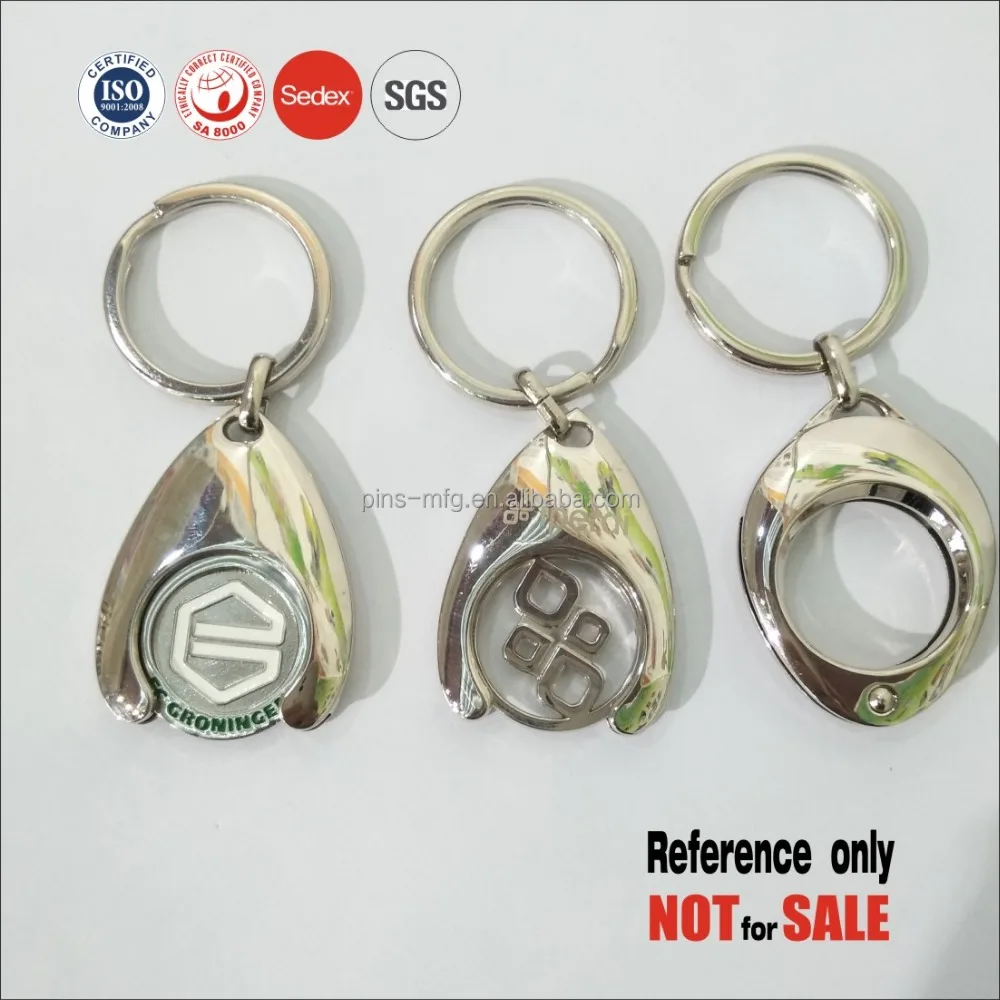 Брелок для монет из цинкового сплава для супермаркета