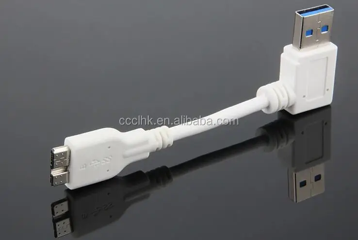 USB3.0 Data Cable 90 Degree Right Angel USB3.0 to Micro USB Adapter Cable