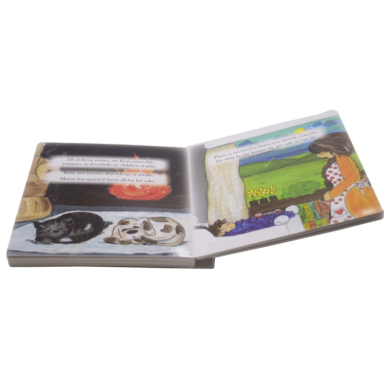 Guangzhou book printing vender hard cover children board book printing services