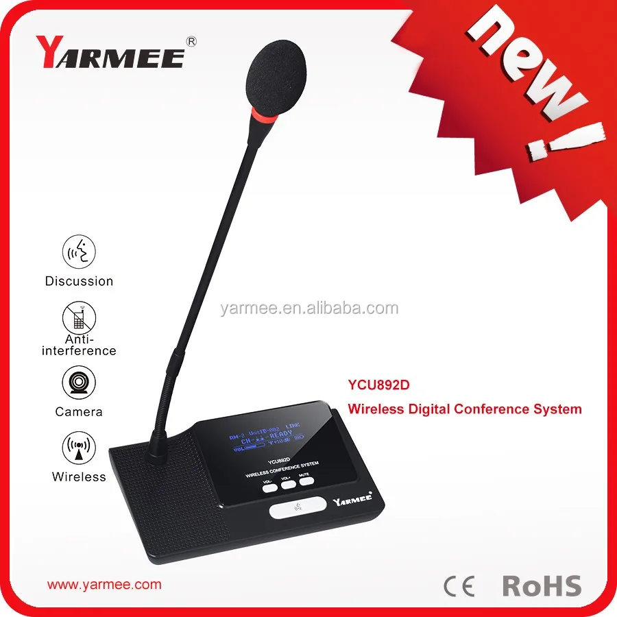 Rechargeable wireless video conference systemconference microphone delegate unit chairman unit YCU892C/D