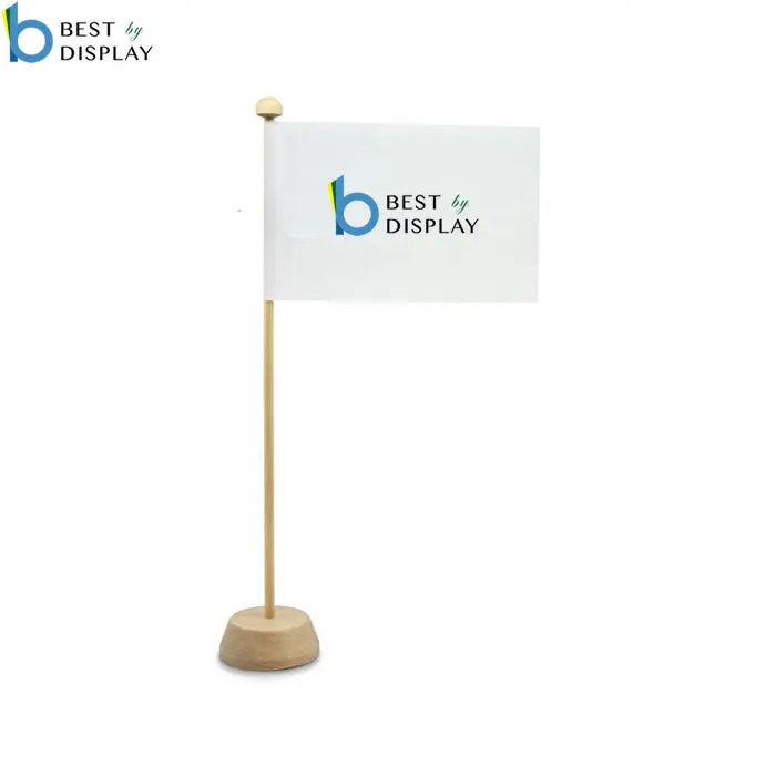 Mini office conference flags promotional wooden desk flag