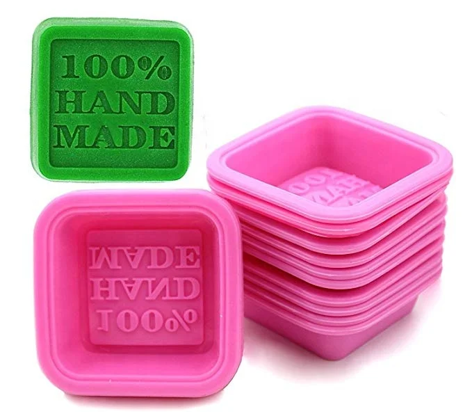 
Wholesale square silicone 100% handmade soap mold with custom logo 