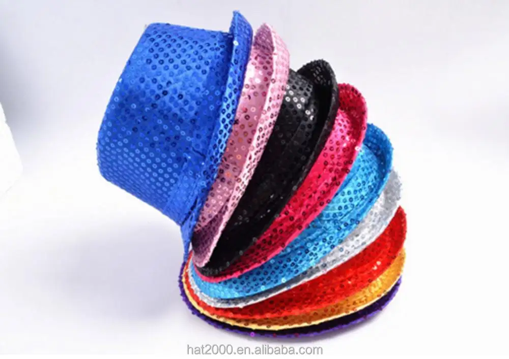 Newest Design Women Christmas Halloween Party Light-up Toys Fashion Jazz hat led Sequin hats