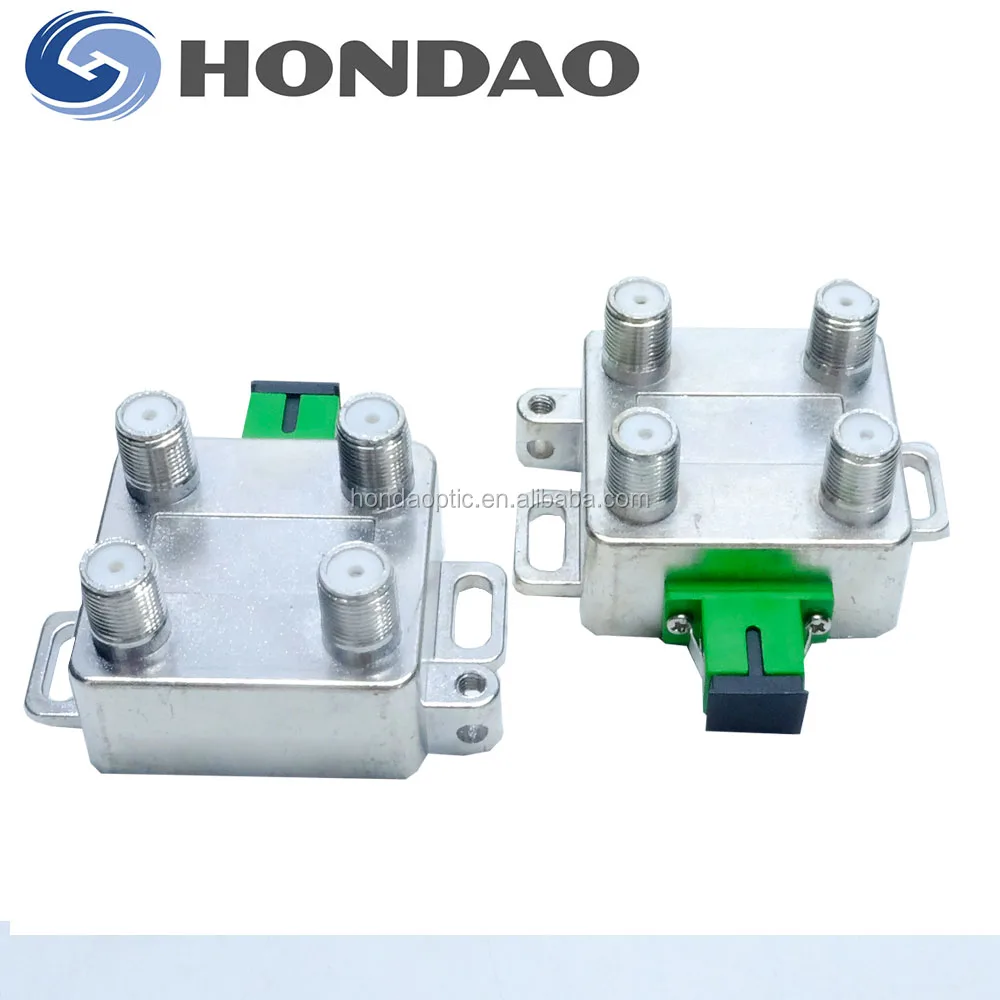 Hondao FTTH Mini CATV 1550nm wdm Filter 2 RF Outputs Micro Fiber Optic Node With AGC Function